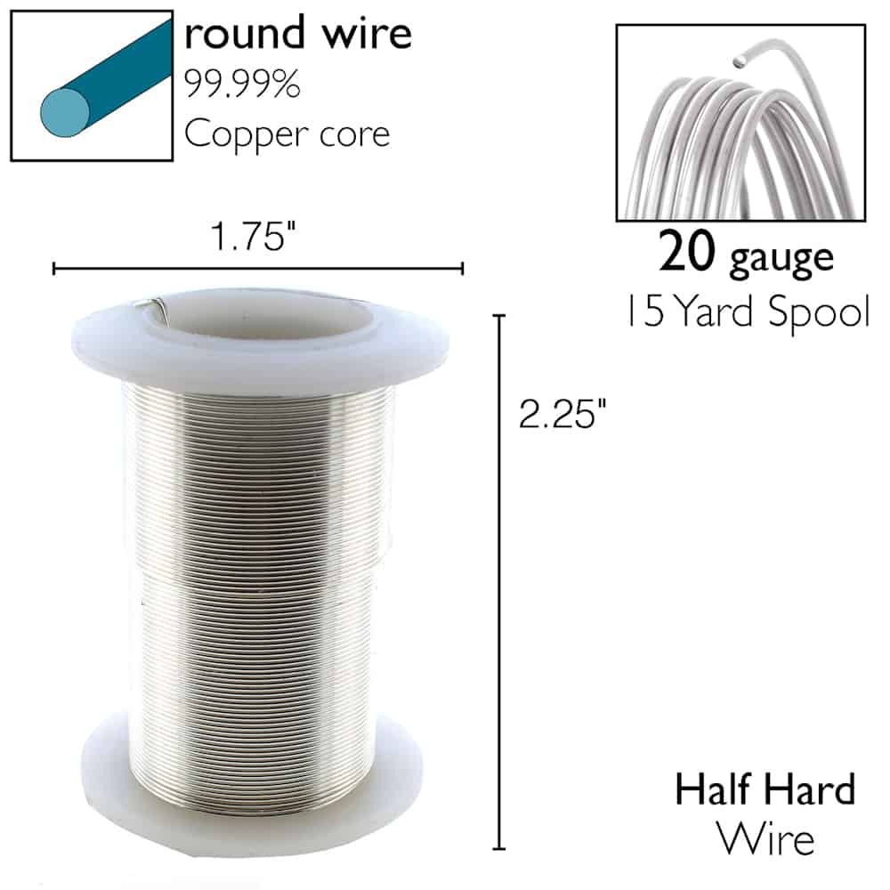 20 Gauge Round Gold Metal Craft Wire - Soft Non-Tarnish Copper Core - 15  Yards