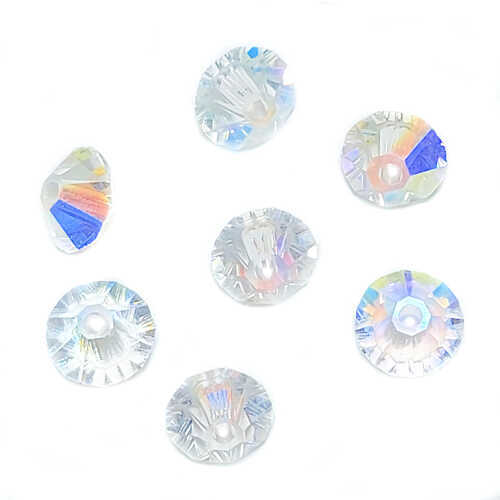 Preciosa Crystal Bicone Spacer Beads - Crystal AB 6mm