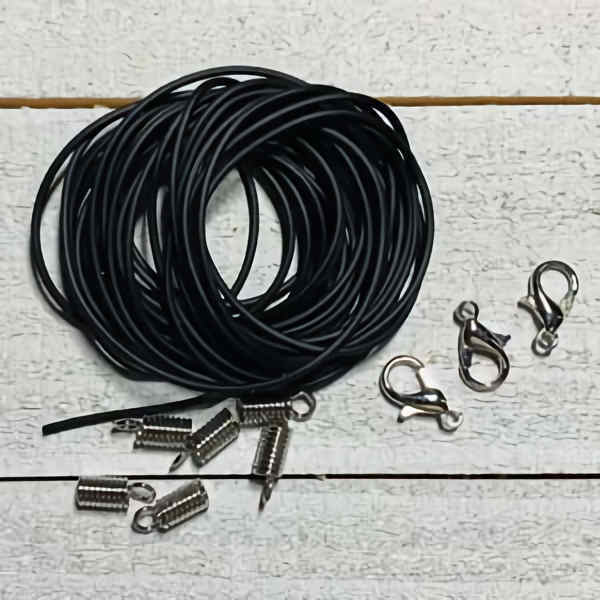 Black Silk Twist Necklace Cord, 18-inch, 4mm thick-F2677