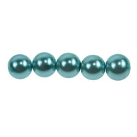 Glass Pearl Beads - 10mm Light Turquoise x 10