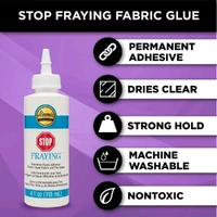 Glue to Stop Fabric Fraying - Works on Hems Seams Ribbons Trims Cording & Braids