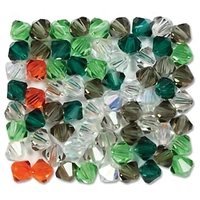 Preciosa Crystal Bicone Beads - Enigmatic Grey Mix 6mm