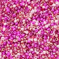 Czech Glass Seed Beads Size 10/0 - Hot Pink Mix