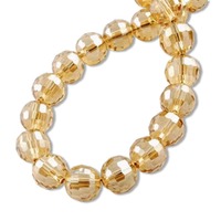 Glass Round Rich Cut Beads - Gleaming Goldrush x 8mm