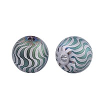 Frosted Round Glass Beads - Stormy Sky 8mm x 10