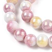 Round Glass Beads - Pastel Petal 8.5mm x 10