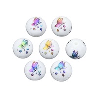 Round Glass Beads - Heavenly Butterfly Dreams x 10mm