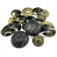 Vintage Lucite Pendants - Verdant Obsidian Relics