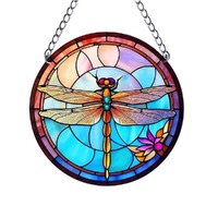 Acrylic Suncatcher Disc - Dragonfly Dreamscape