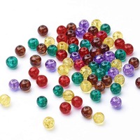 Crackle Glass Beads - Jewel Tones 6mm x 20