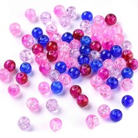 Crackle Glass Beads - Cotton Candy Crush 6mm x 20