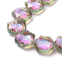 Hexagonal Glass Beads - Prismatic Jewel x 15mm