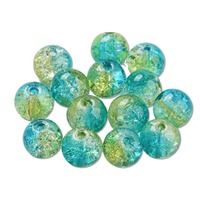 Crackle Glass Beads - Ocean Breeze 8mm x 10