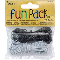 DIY Stretch Elastic Cord - Black and White 2 piece pack