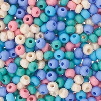 Czech Glass Seed Beads Size 6/0 - Pastel Rainbow Mix