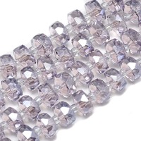 Faceted Glass Beads - Moonlit Amethyst x 10mm