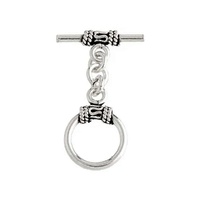 Sterling Silver Bali Rope Chain Toggle Clasp