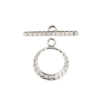 Sterling Silver Hammered Ring Toggle Clasp