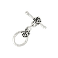 Sterling Silver Bali Flower Toggle Clasp