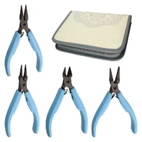 Jeweler's Elements - 4pc Plier Kit W Case Chain-Round-Flat-Cut