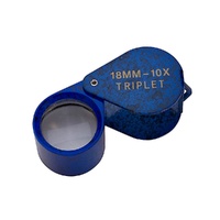 Jewellers Loupe 10X Triplet Lenses - Lapis Lazuli with Leather Case