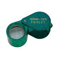 Jewellers Loupe 10X Triplet Lenses - Green Malachite with Leather Case