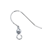 Sterling Silver Earwires with 3mm ball and coil