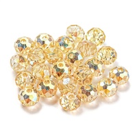 Faceted Glass Rondelle Beads - Honey Crystal 6mm x 20