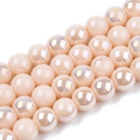 Round Glass Beads - Peach Puff x 6mm x 20