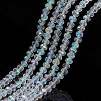 Faceted Glass Rondelle Beads - Crystal AB 6mm x 20