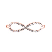 Rose Gold Infinity Connector Charm with Crystals